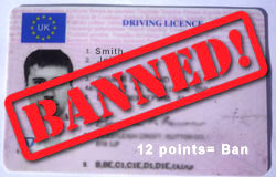 Totting up points Driving Licence ban