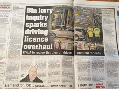 The Sunday Post article on  the Bus driver who killed 6 people doing Chrismas Shopping